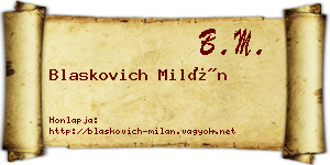 Blaskovich Milán névjegykártya